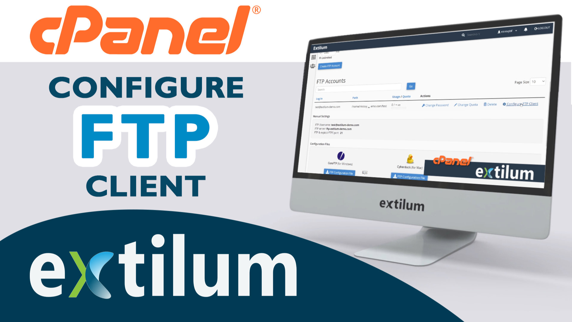 Extilum cpanel - configure ftp client