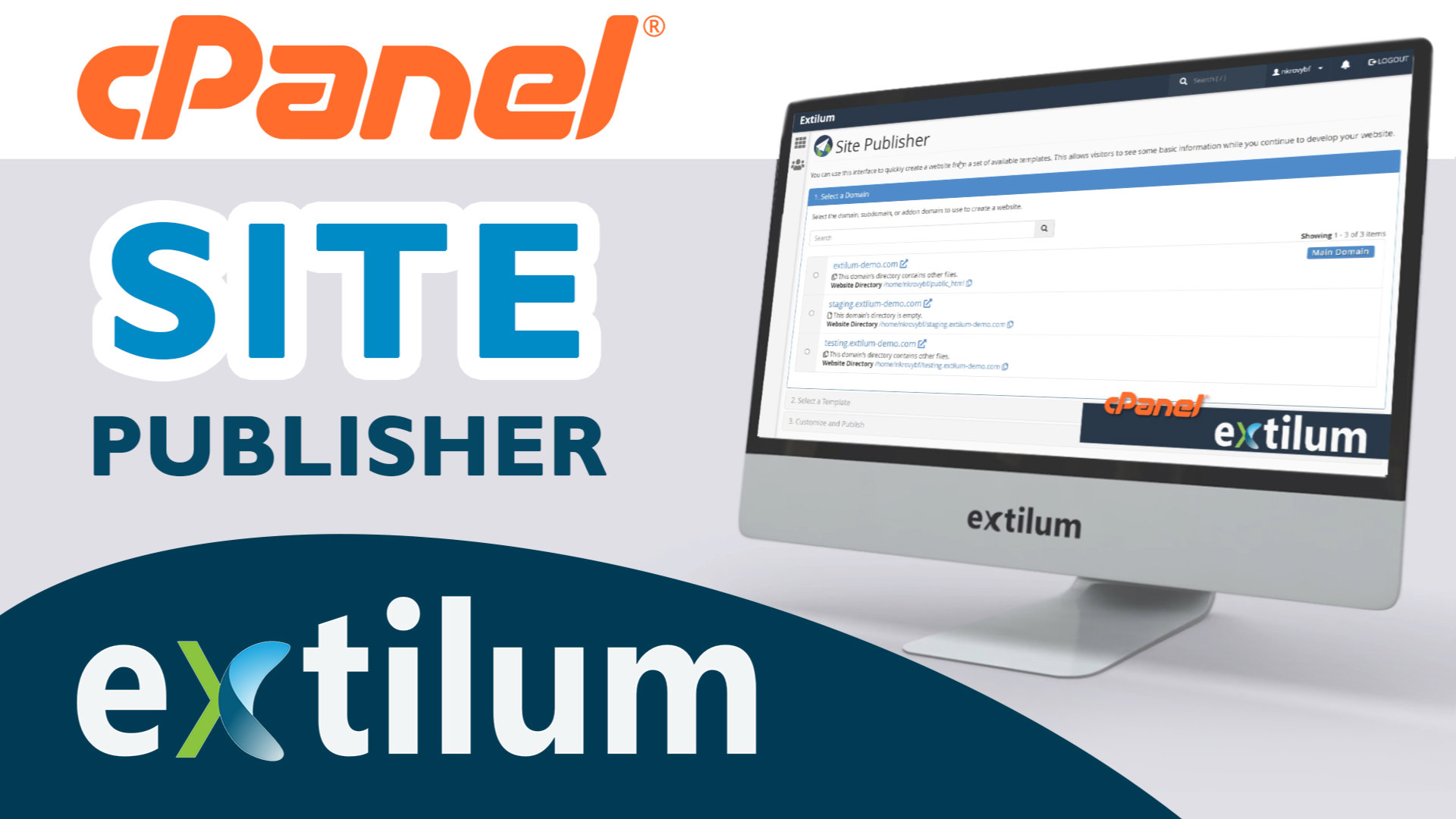 Extilum cpanel - site publisher