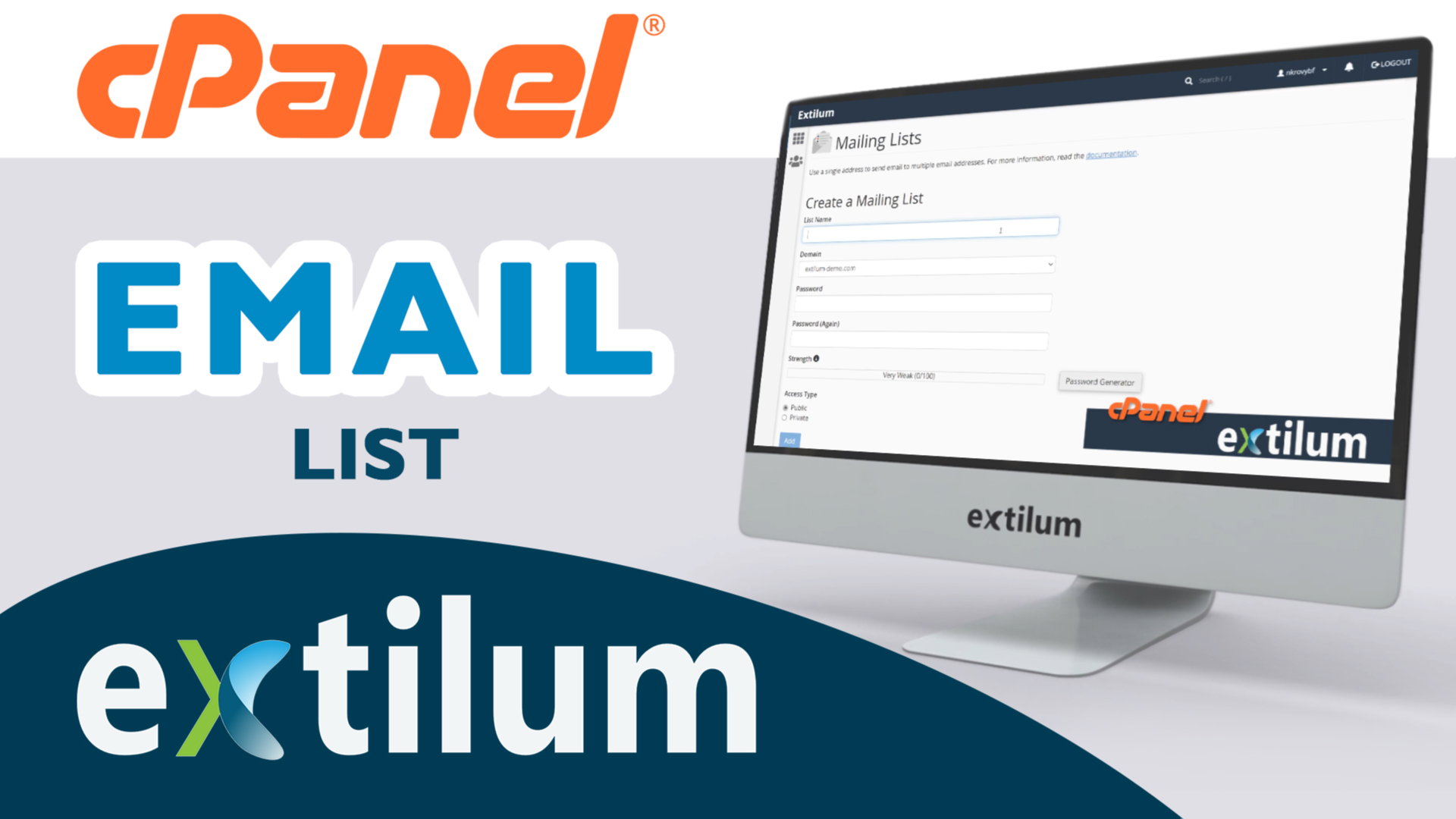 Extilum cPanel - Email list
