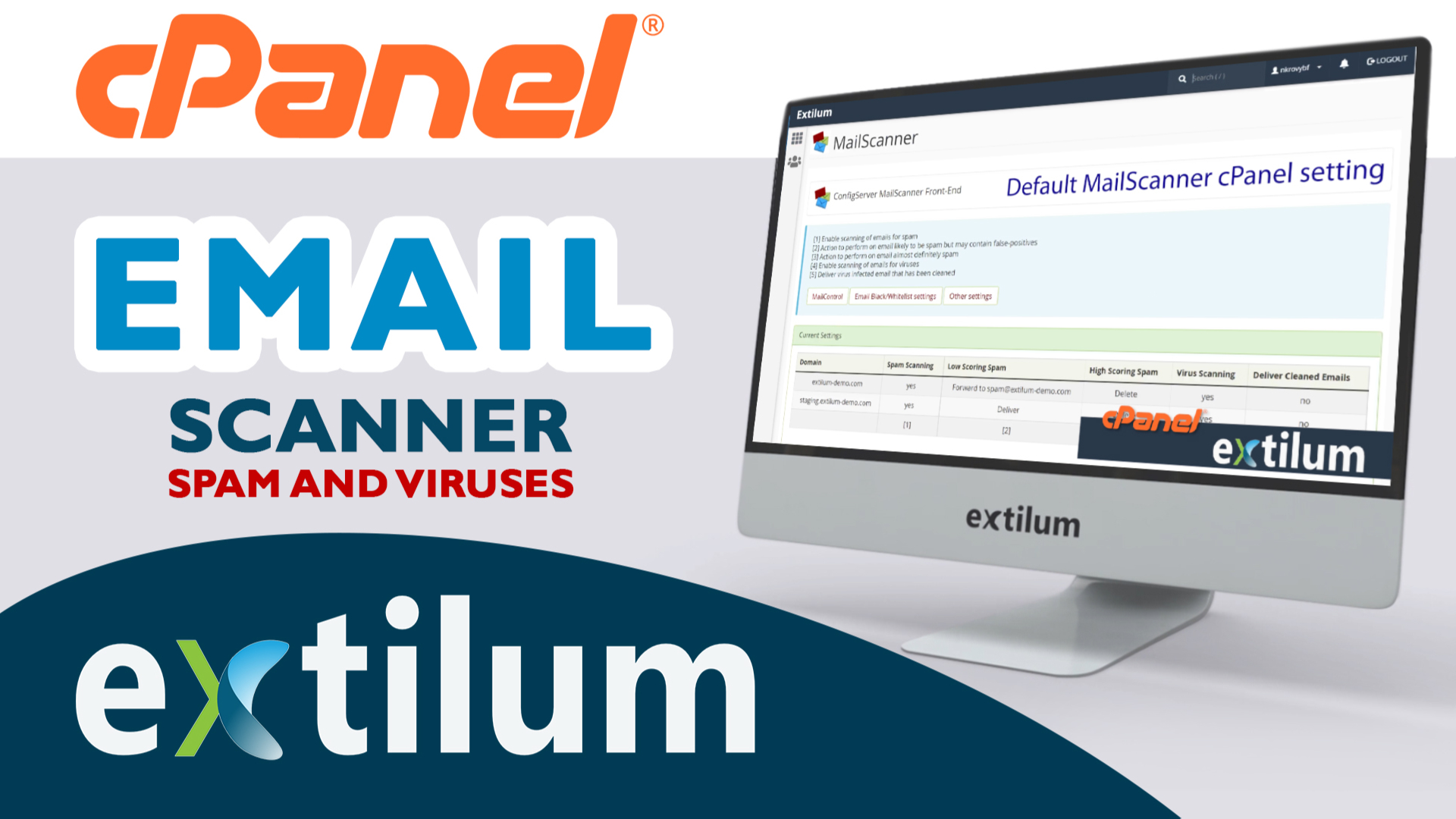 Extilum cPanel - Email Scanner for spam and viruses