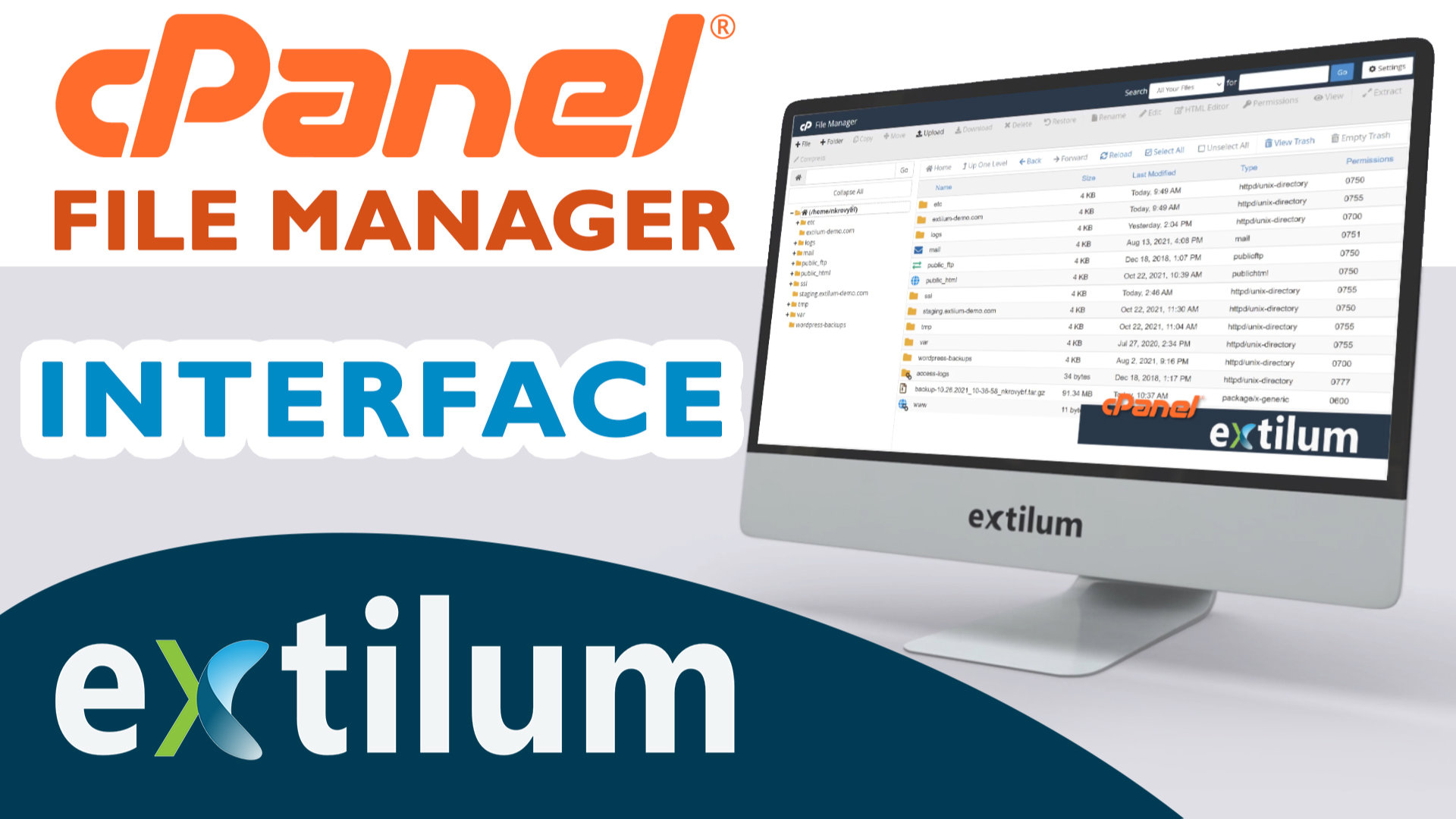 Extilum cpanel - file manager - interface