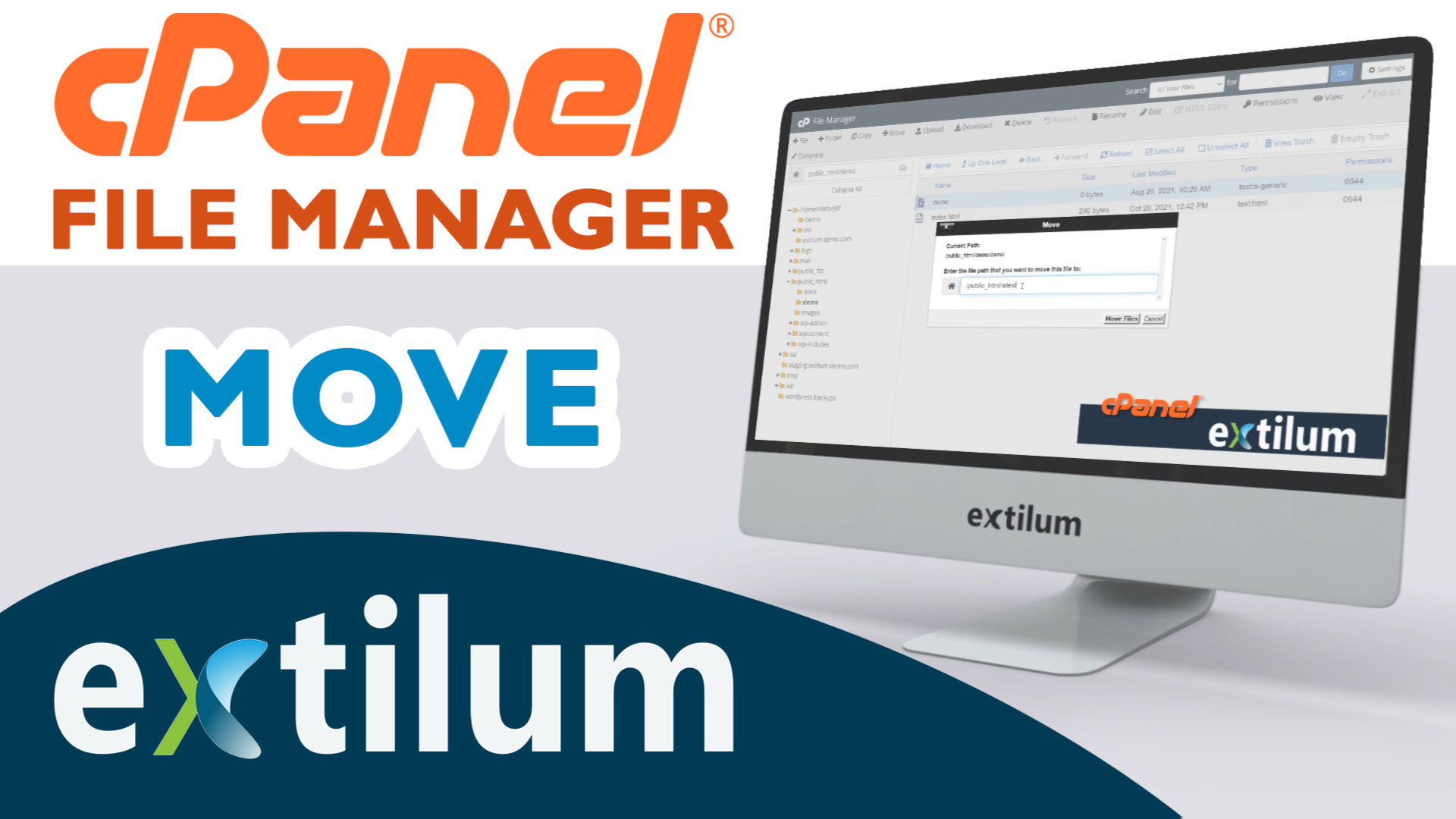 Extilum cpanel - file manager - move