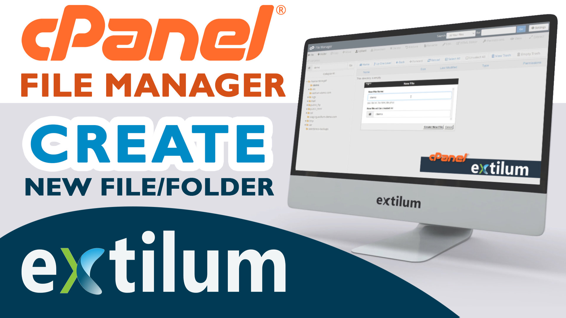 Extilum cpanel - file manager - new file and folder