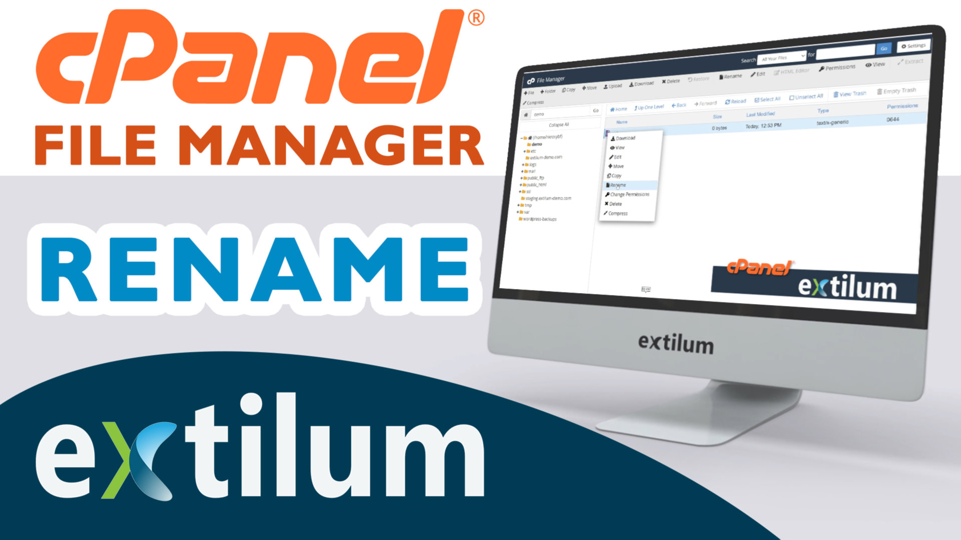 Extilum cpanel - file manager - rename
