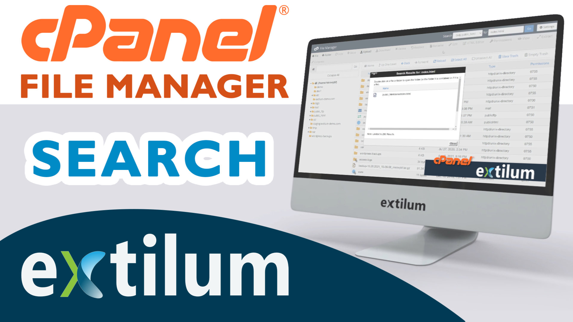 Extilum cpanel - file manager - search