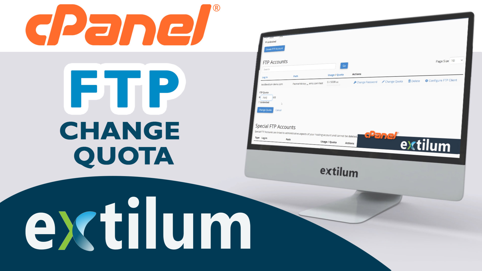 Extilum cpanel - ftp change quota