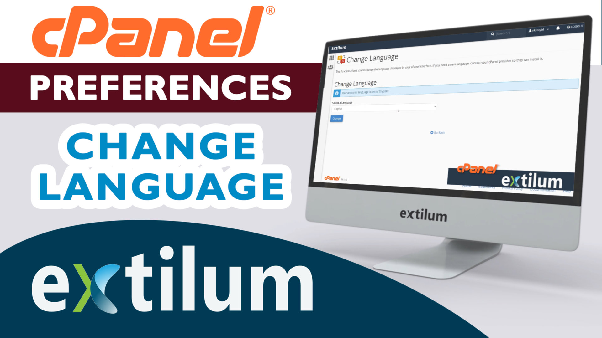 Extilum cpanel - preferences - change language