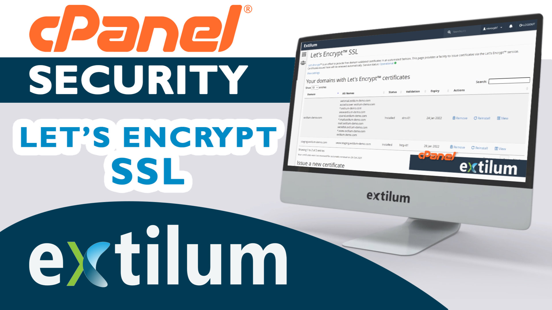 Extilum cpanel - security - lets encrypt ssl