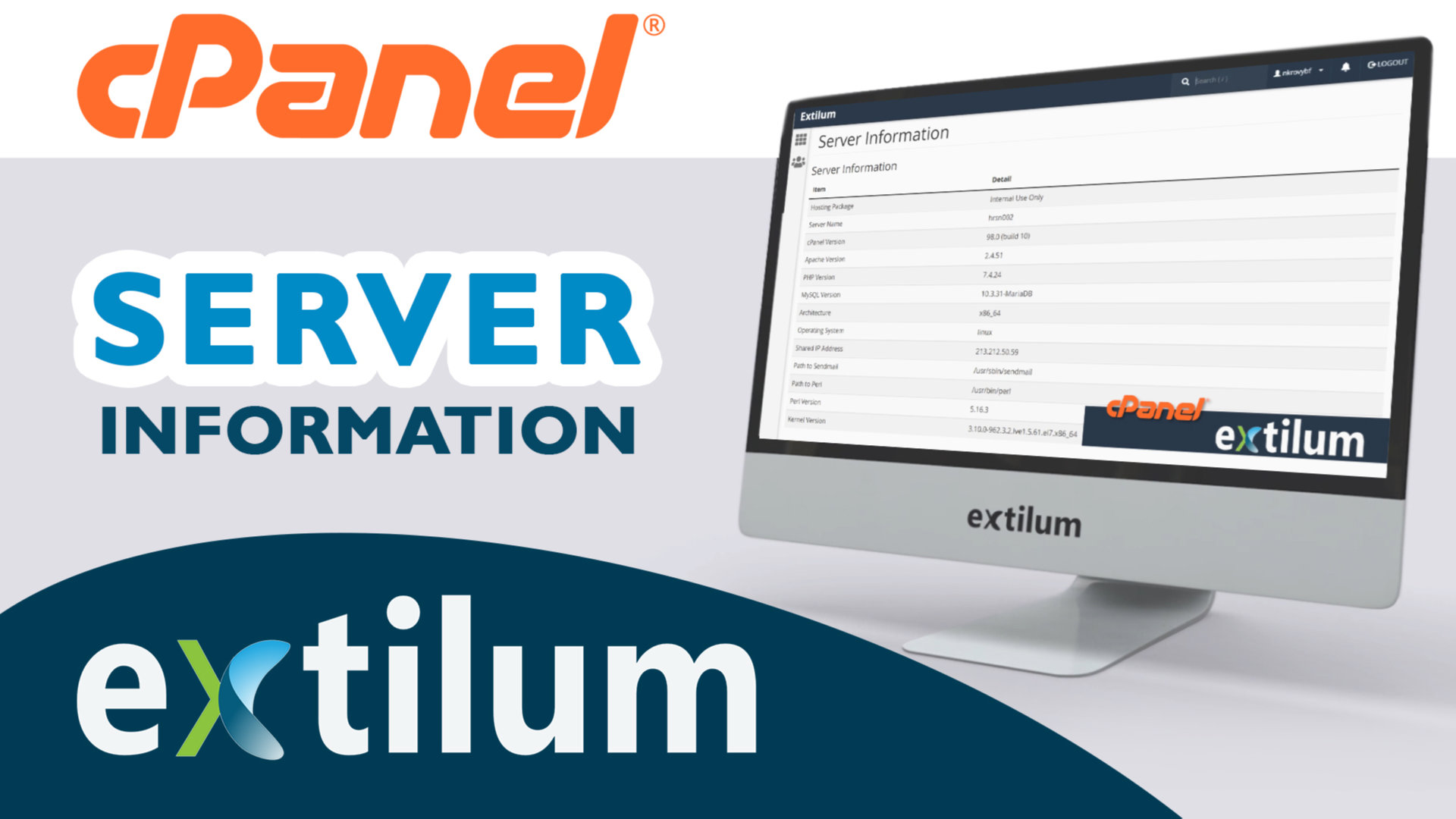 Extilum cpanel - server information