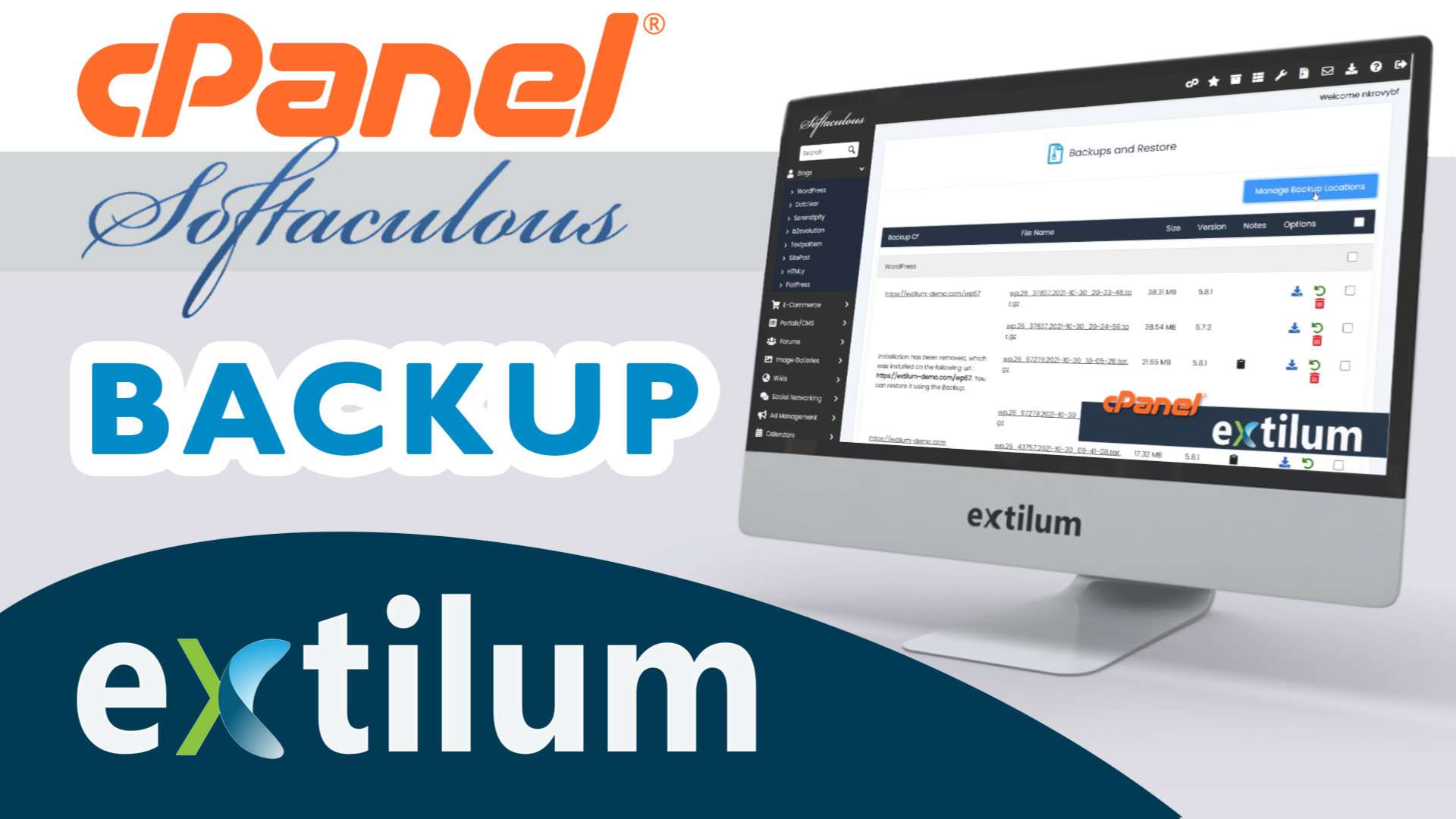 Extilum cpanel - softaculous backup