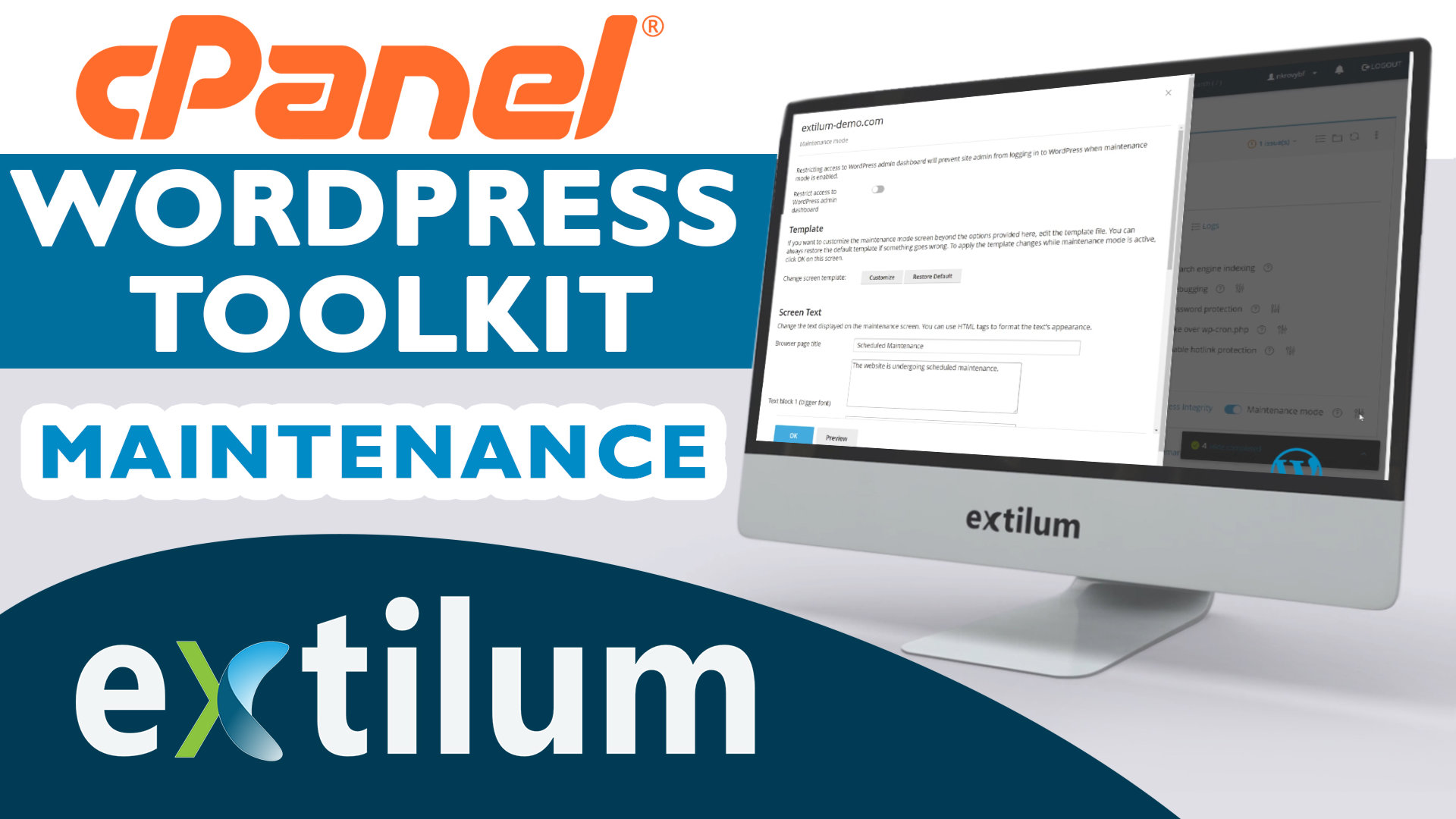 Extilum cpanel - wordpress toolkit - maintenance
