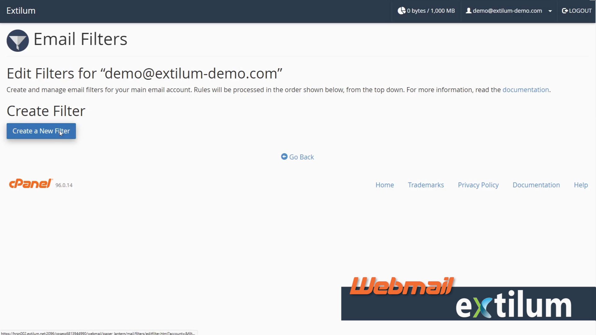 Extilum Webmail - Email Filters
