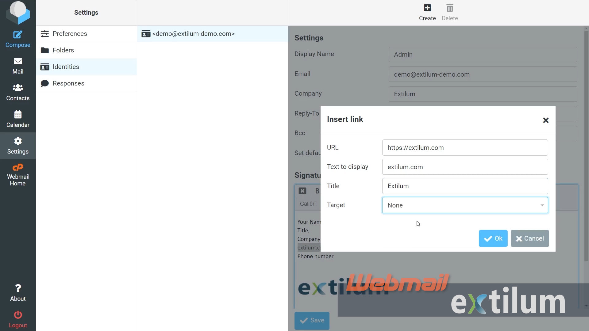 Extilum Webmail - Email Signature Horde