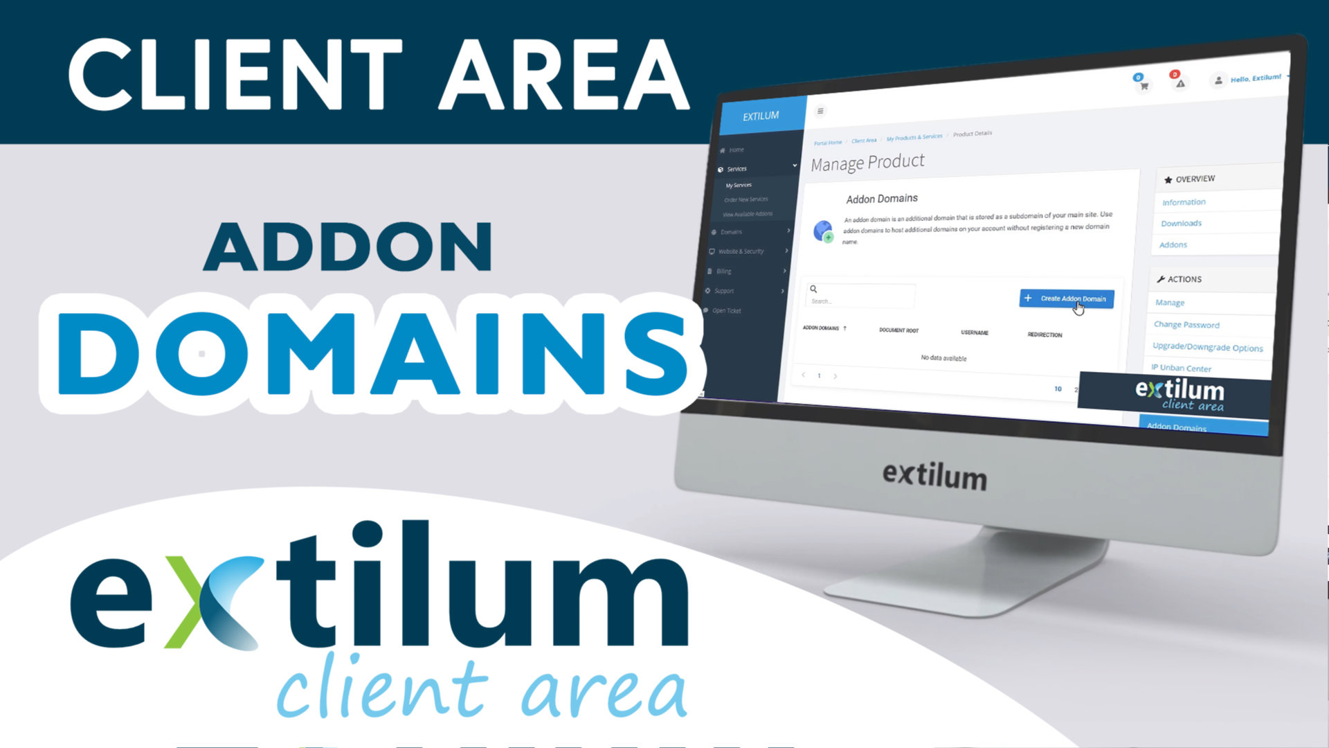 Extilum Client Area - Addon Domains