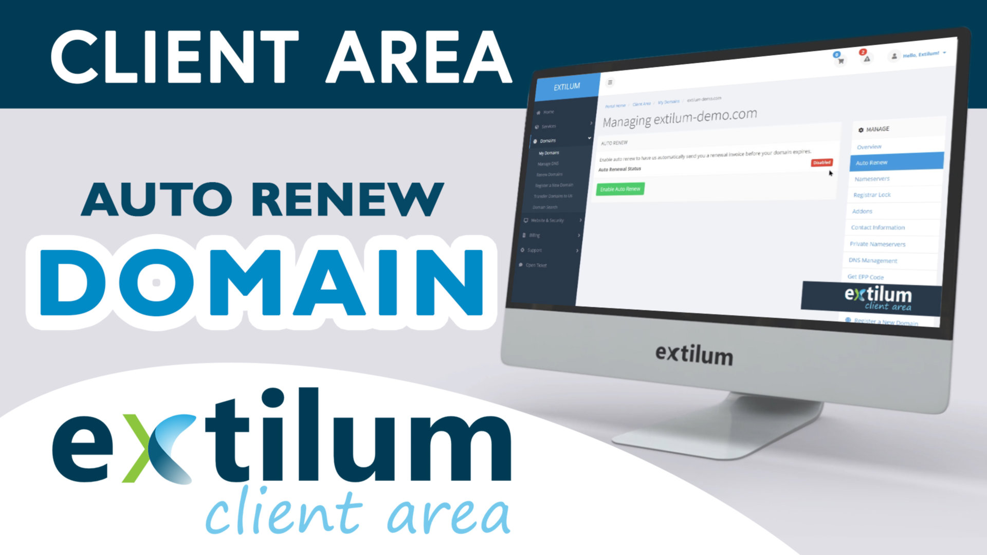 Extilum Client Area Domain Auto Renew