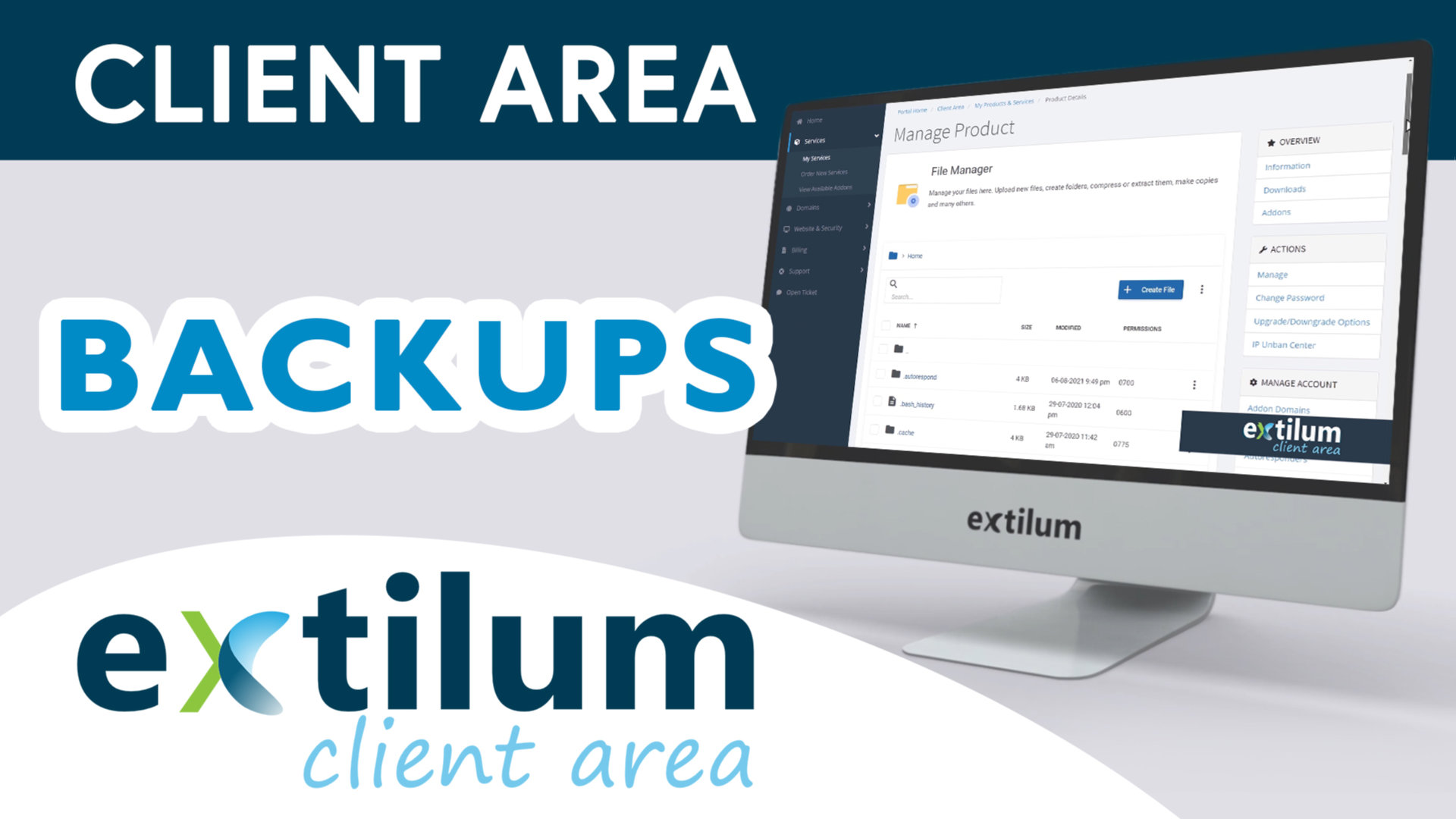 Extilum Client Area - Backups
