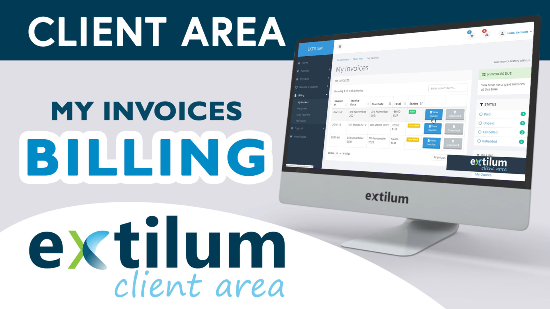 Extilum Client Area - Billing - My Invoices