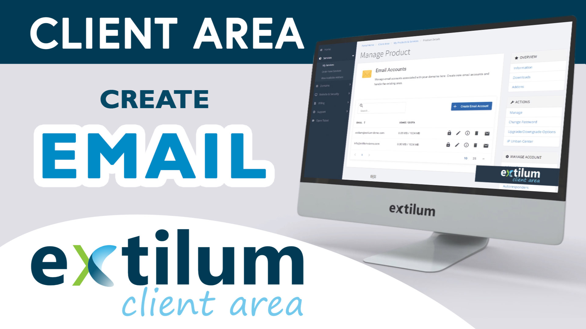 Extilum Client Area Create Email
