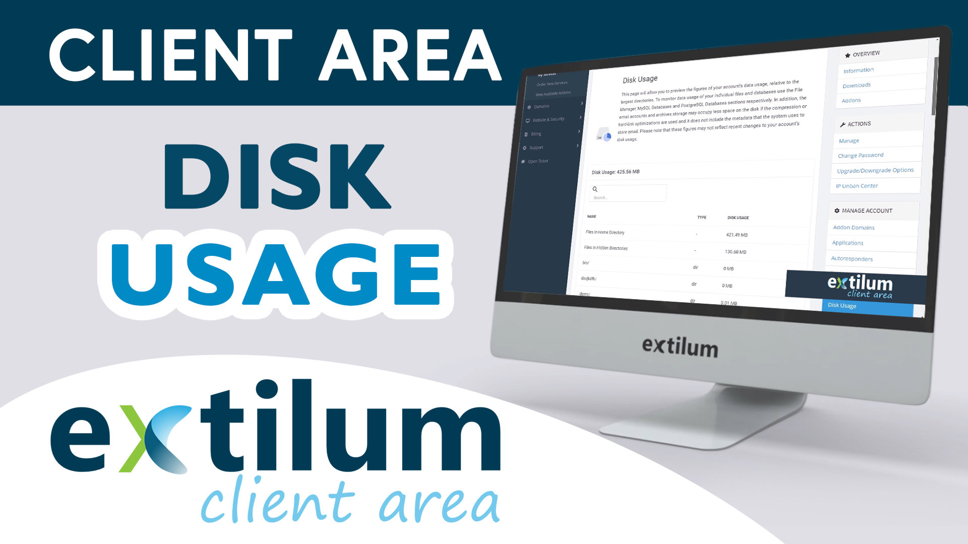 Extilum Client Area - Disk Usage