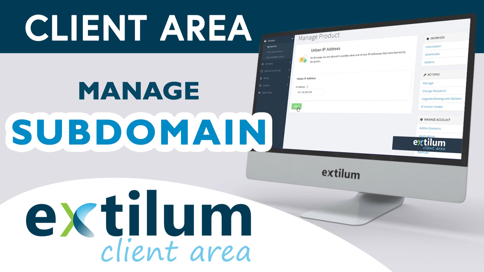 Extilum Client Area - Manage Subdomains