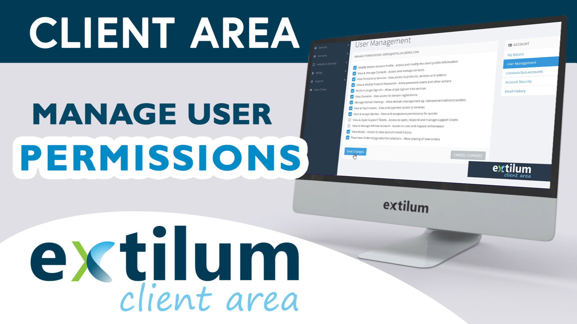 Extilum Client Area - Mnage User Permissions