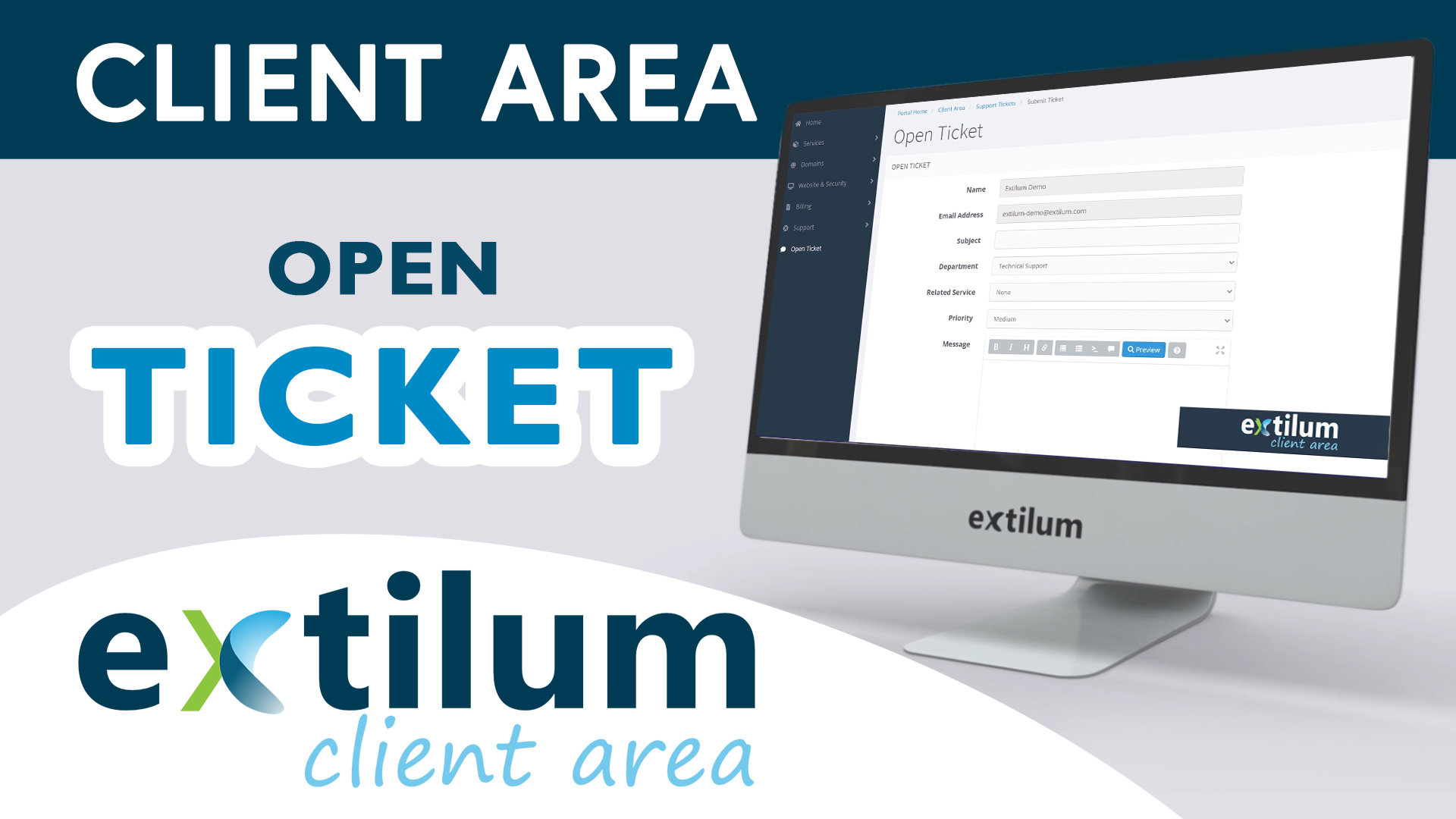 Extilum Client Area - Open Ticket