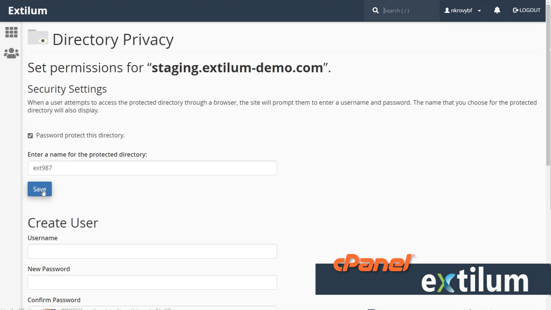 Extilum cPanel - File - directory privacy
