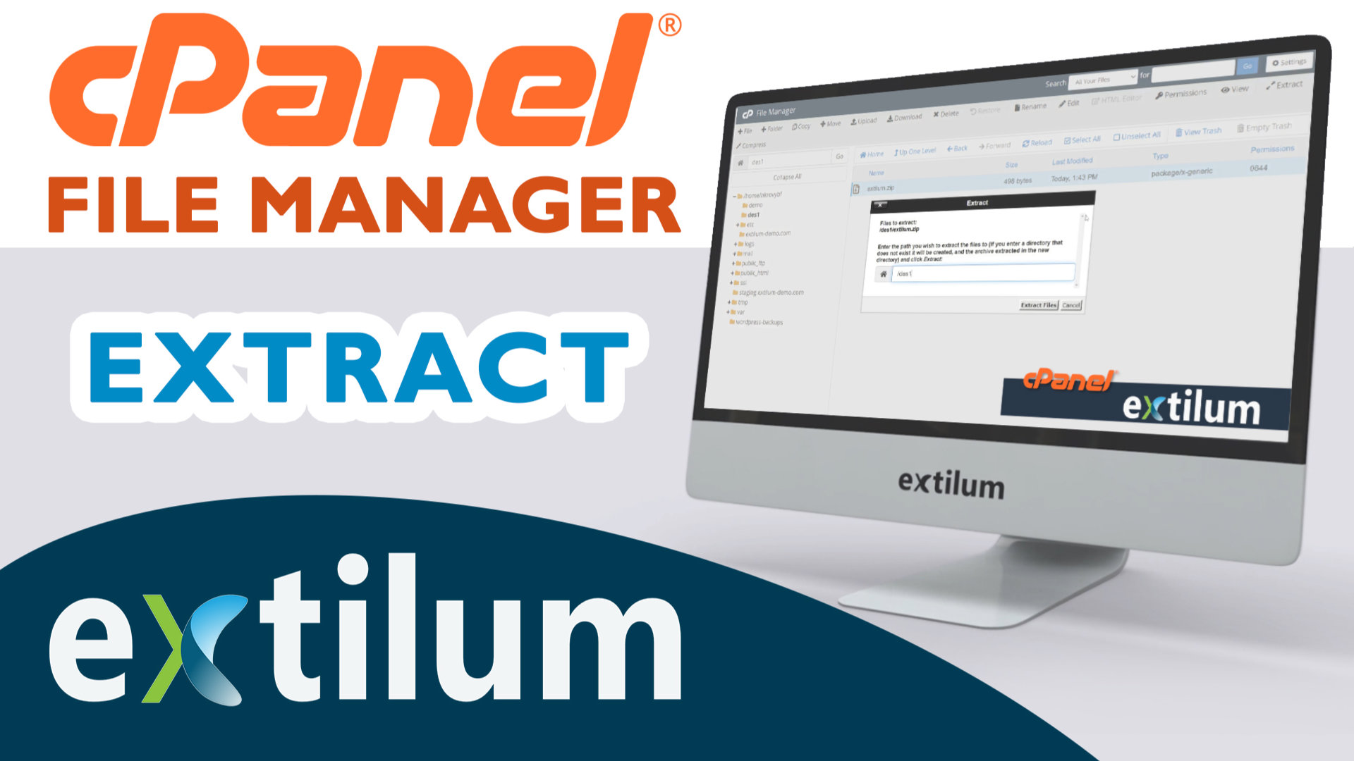 Extilum cpanel - file manager - extract