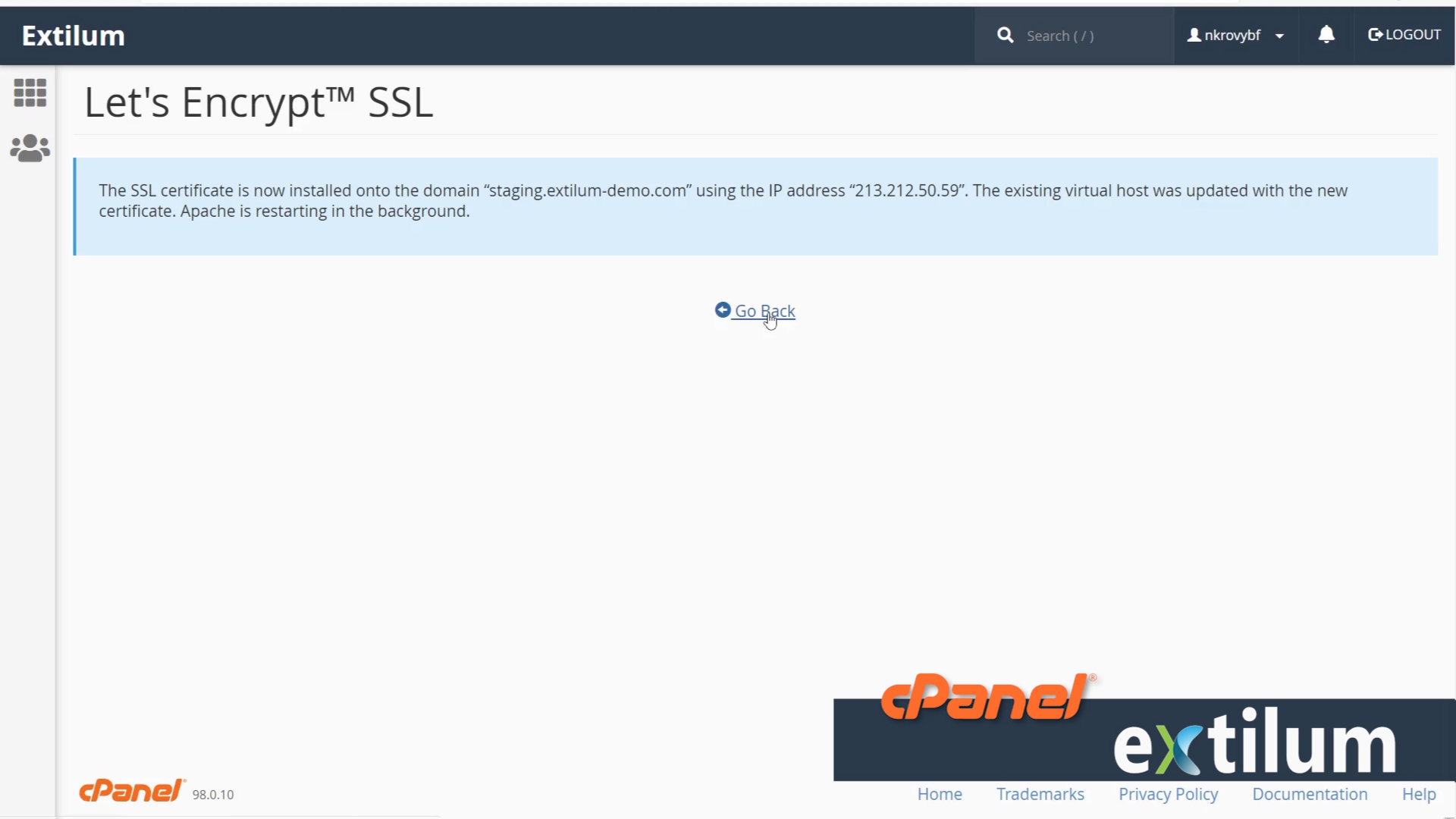 Extilum cPanel - Softaculous Apps Installer - staging