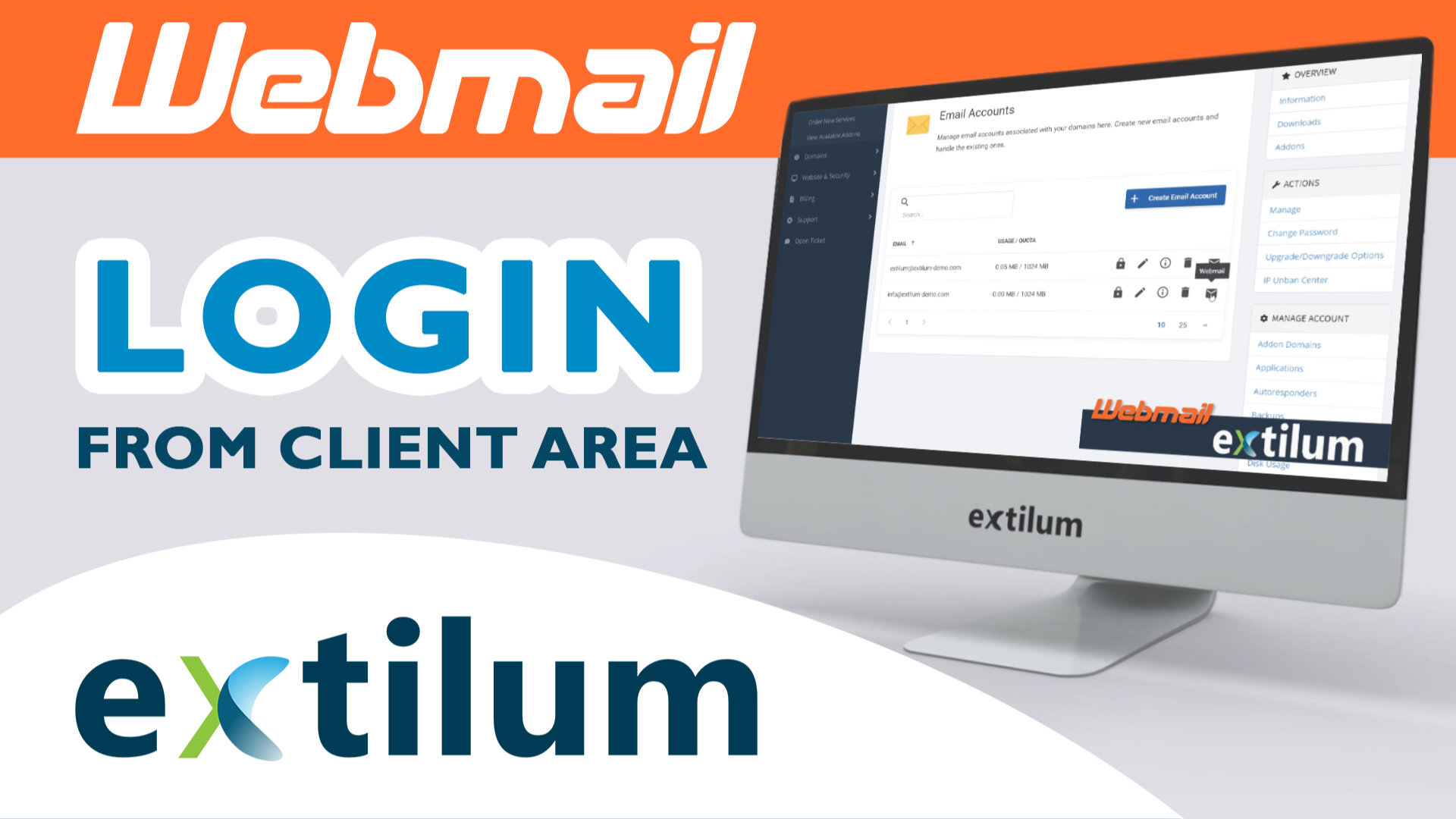 Extilum Webmail - Login from Client Area