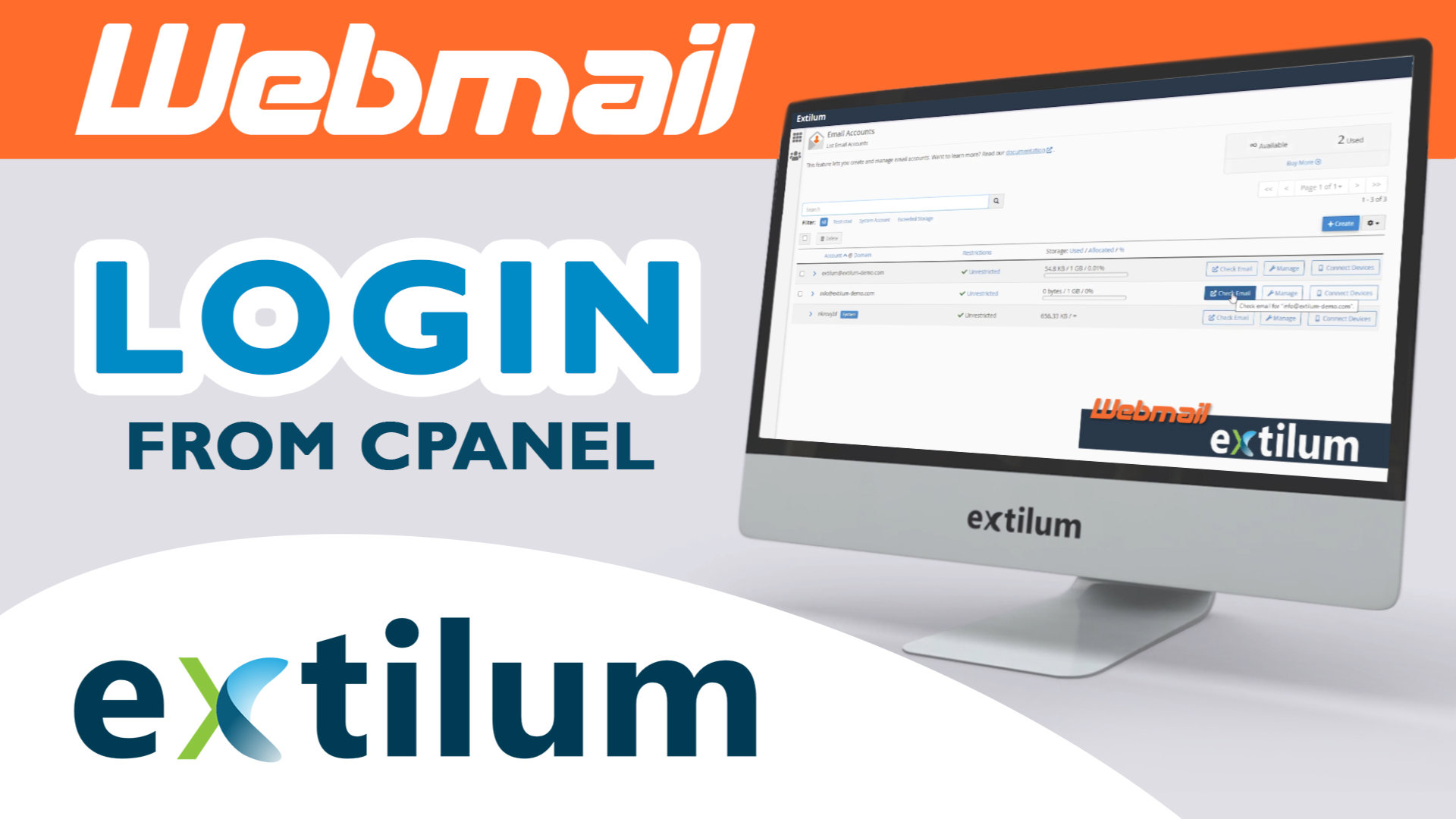 Extilum Webmail - Login from Cpanel