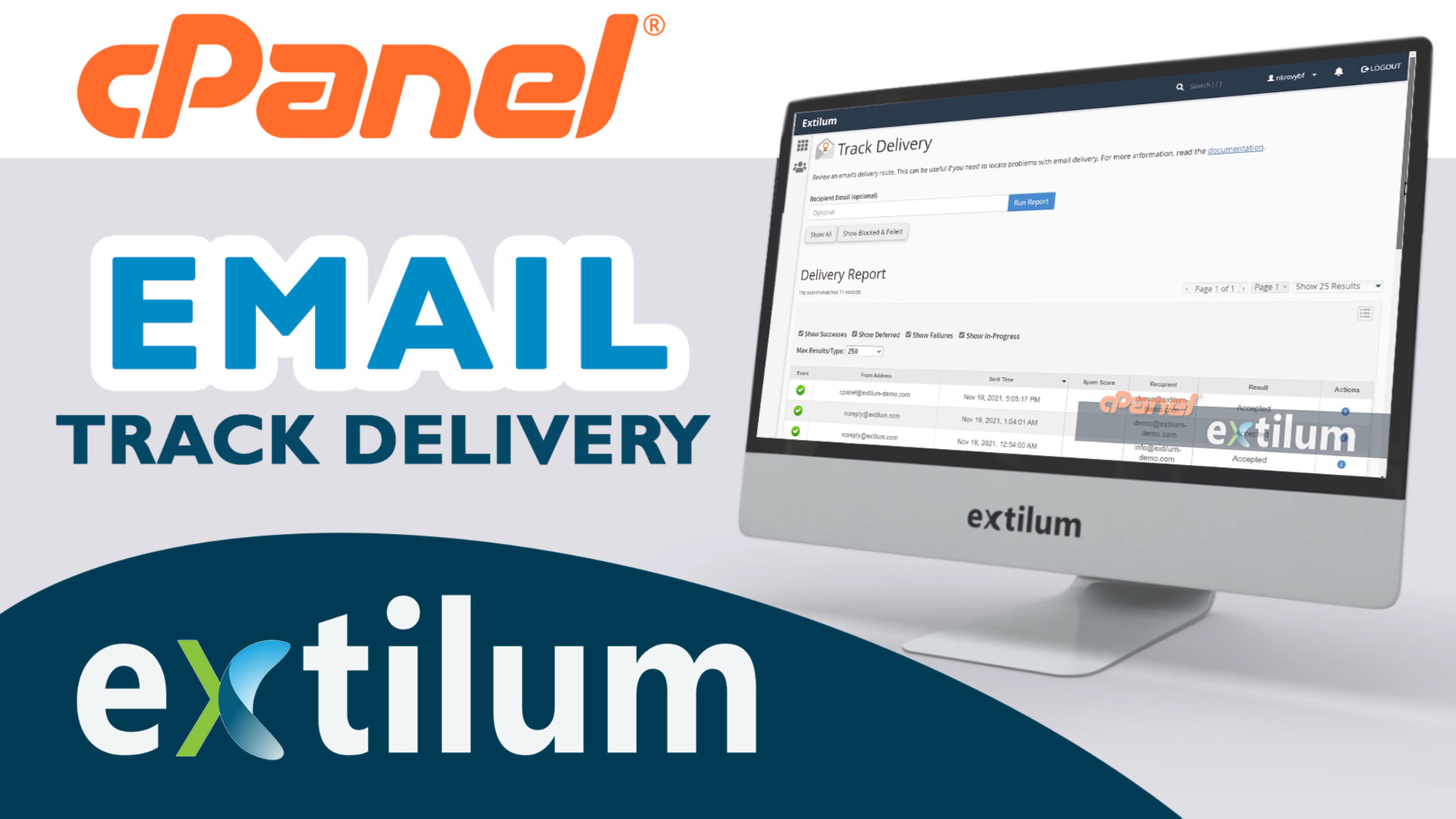 Extilum cpanel - Emails - Track delivery