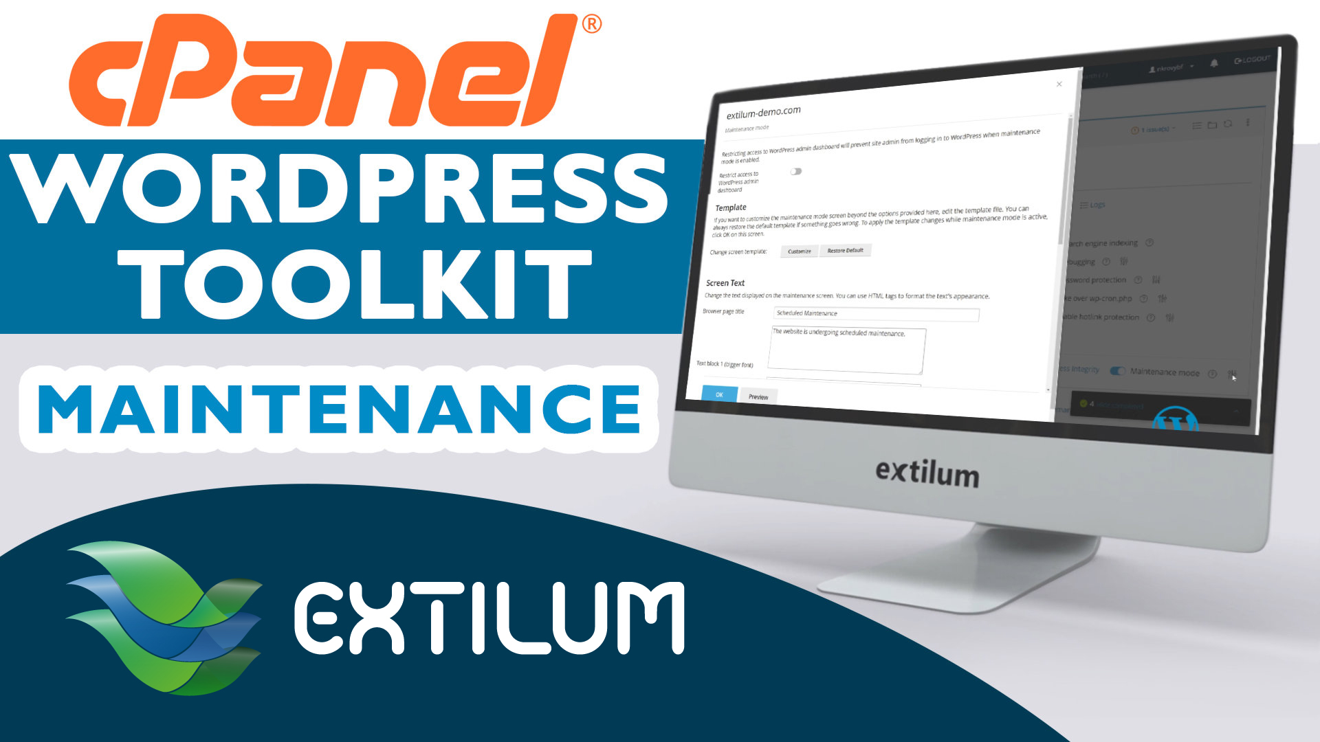 Extilum cpanel - wordpress toolkit - maintenance