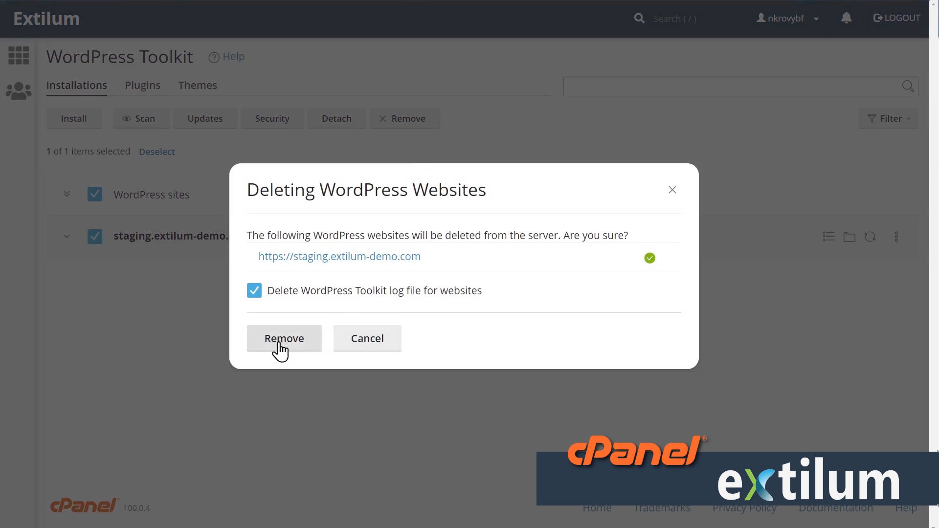 Extilum cPanel - WordPress Toolkit