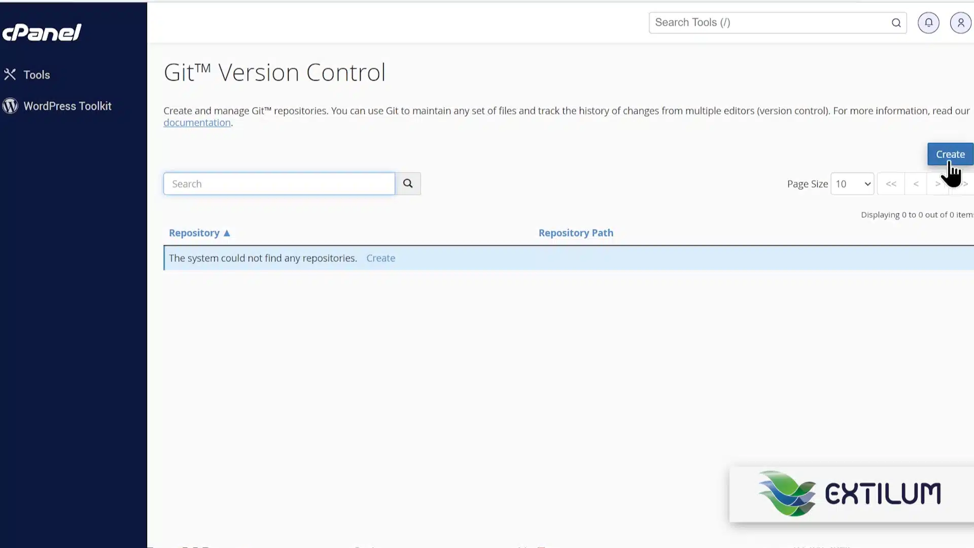 Extilum cPanel - Create a Git Repository using cPanel