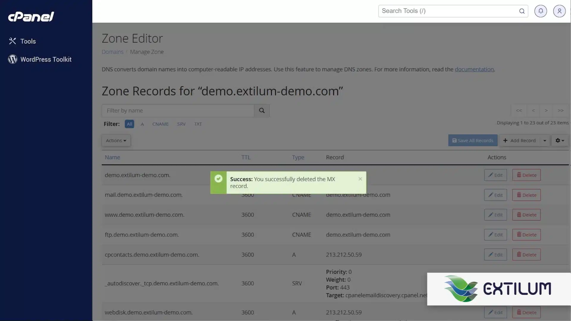 Set Domain's MX Records to a Remote Server in cPanel