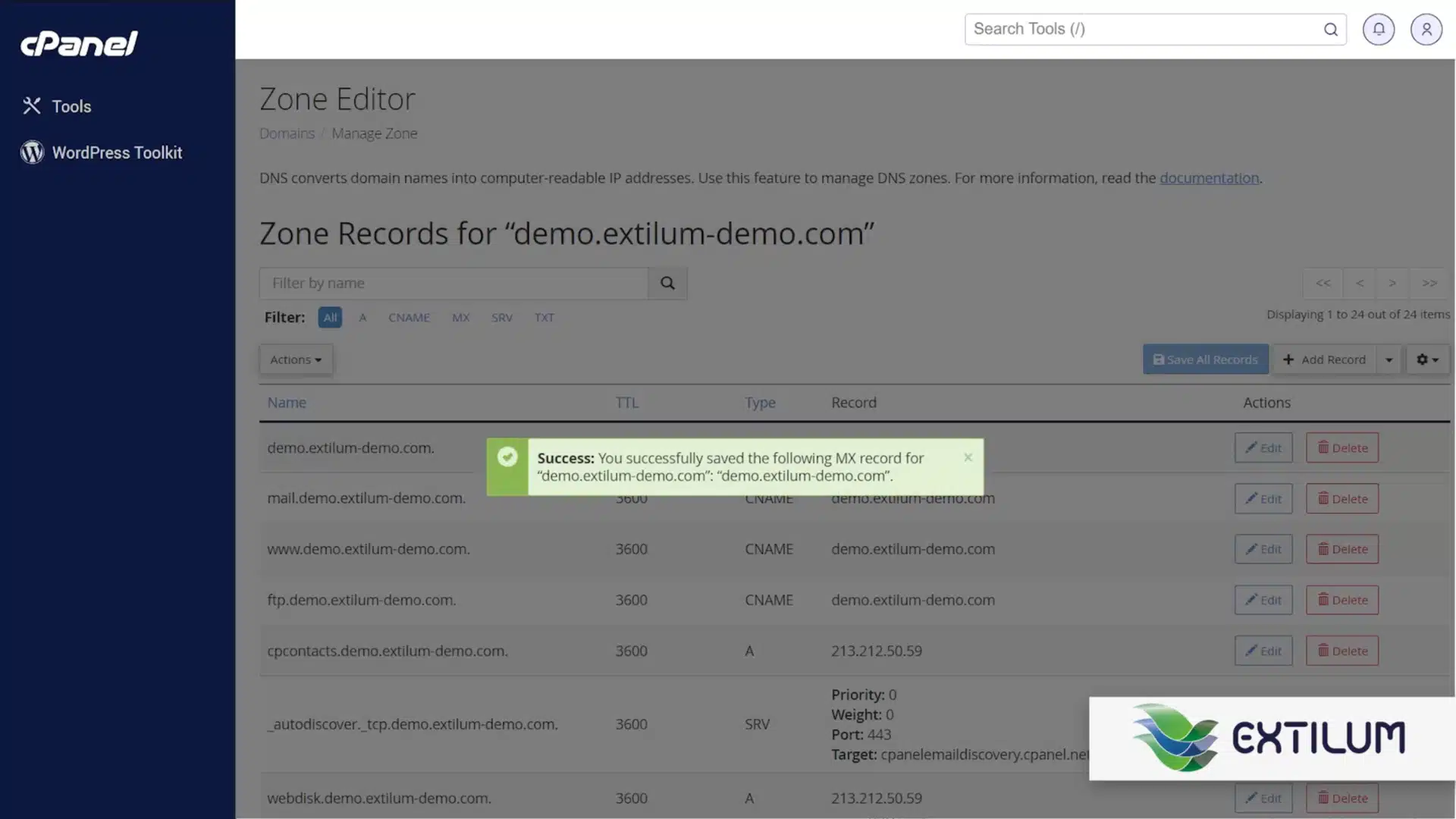 Set Domain's MX Records to a Remote Server in cPanel